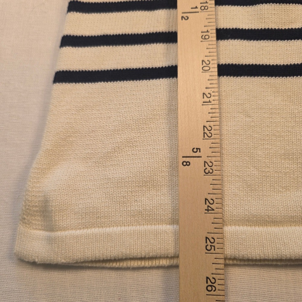 Breizh Ocean Stripe Nautical Sweater Women L Navy/wht Cotton Mariniere fisherman - Picture 7 of 10